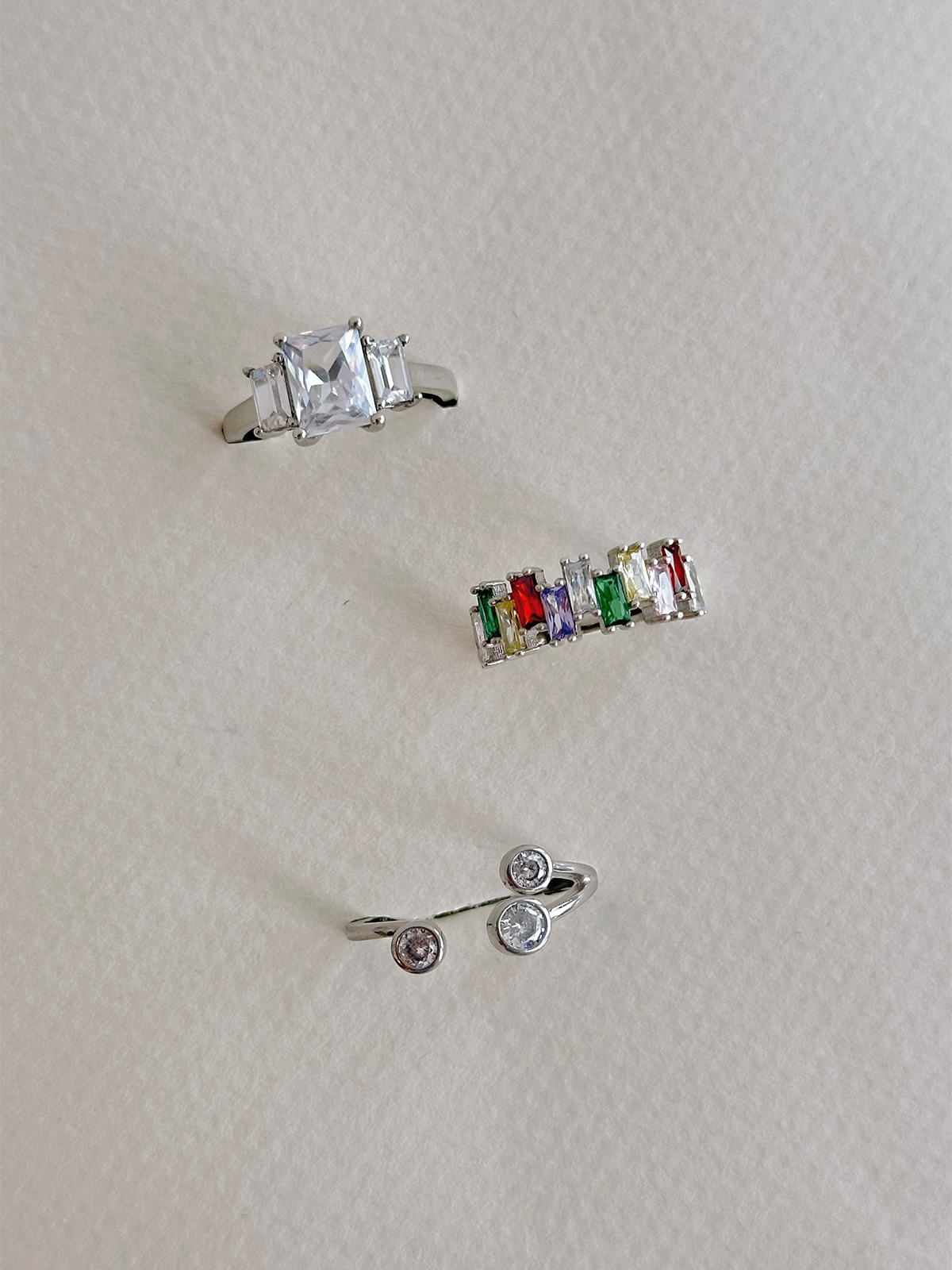 Sıvama Üç Taş Ortası Açık Yüzük