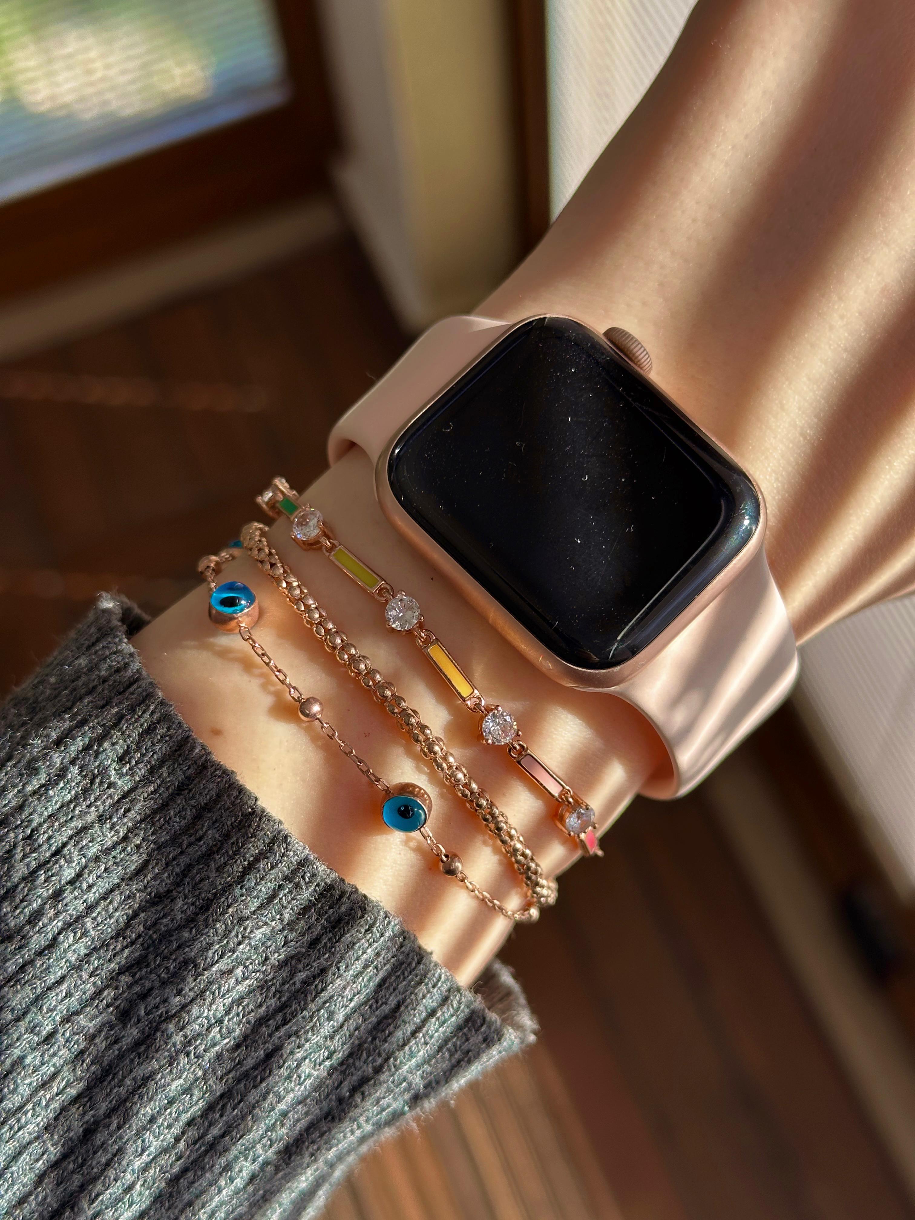 Taş Atlamalı Renkli Mineli Çubuk Bileklik