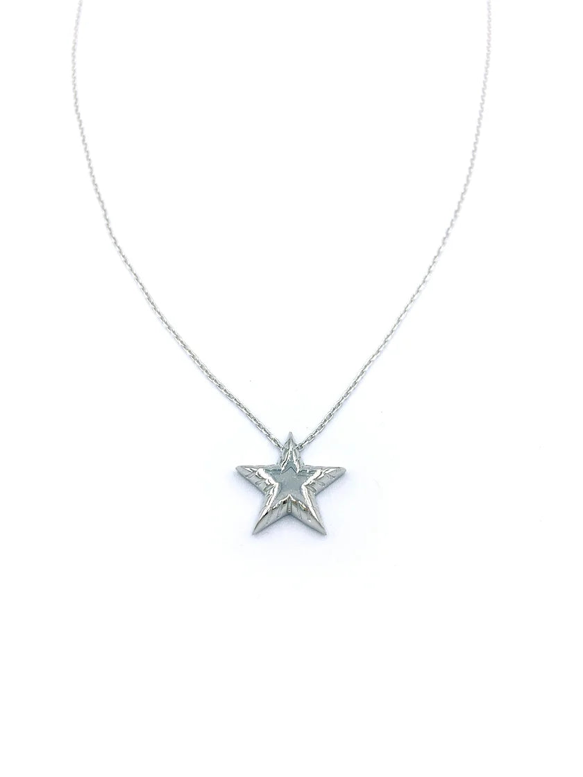 3D Star Silver Kolye