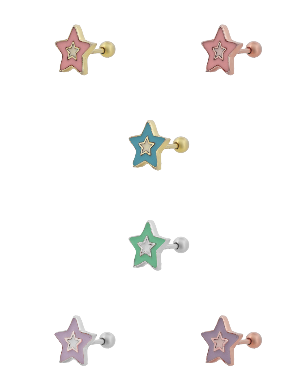 Renkli Yıldız Piercing