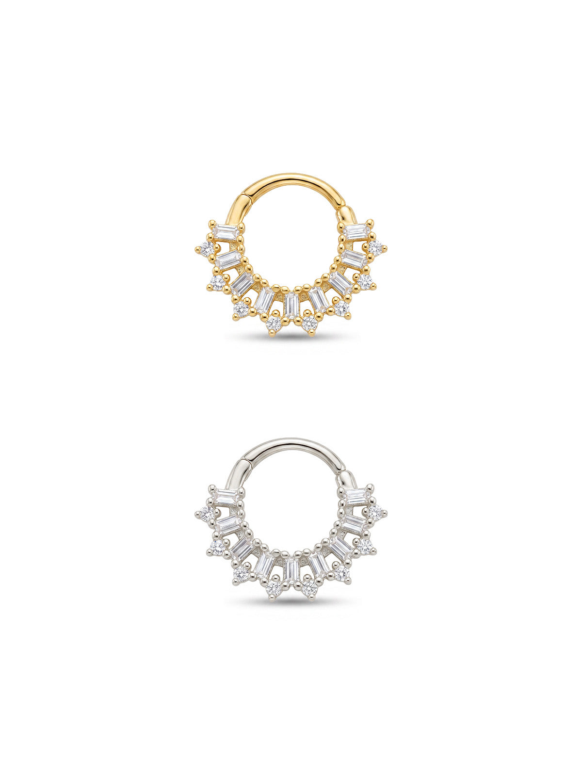 Aura Baguette Crown Daith Halka Piercing