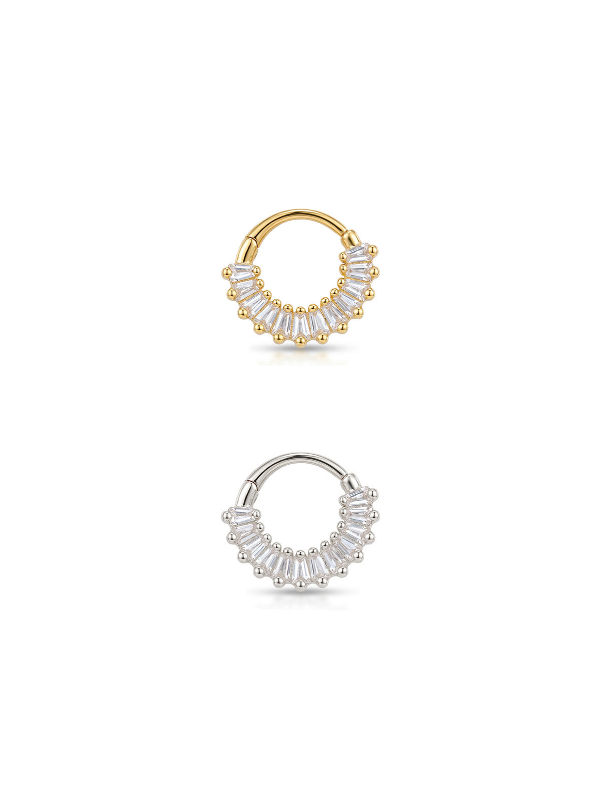 Aura Baguette Halo Daith Halka Piercing