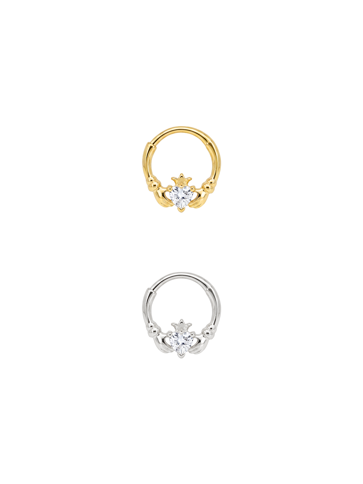 Aura Crown Heart Daith Halka Piercing