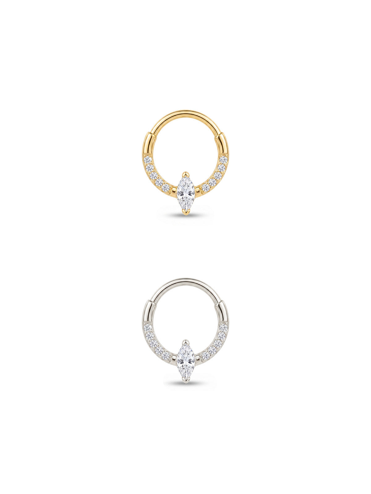 Aura Marquise Halo Daith Halka Piercing