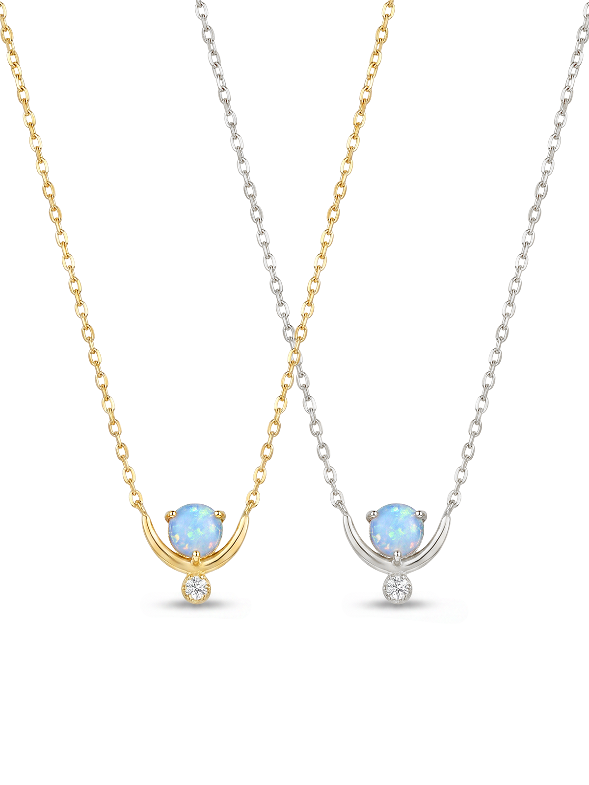 Aura Opal Crescent Kolye
