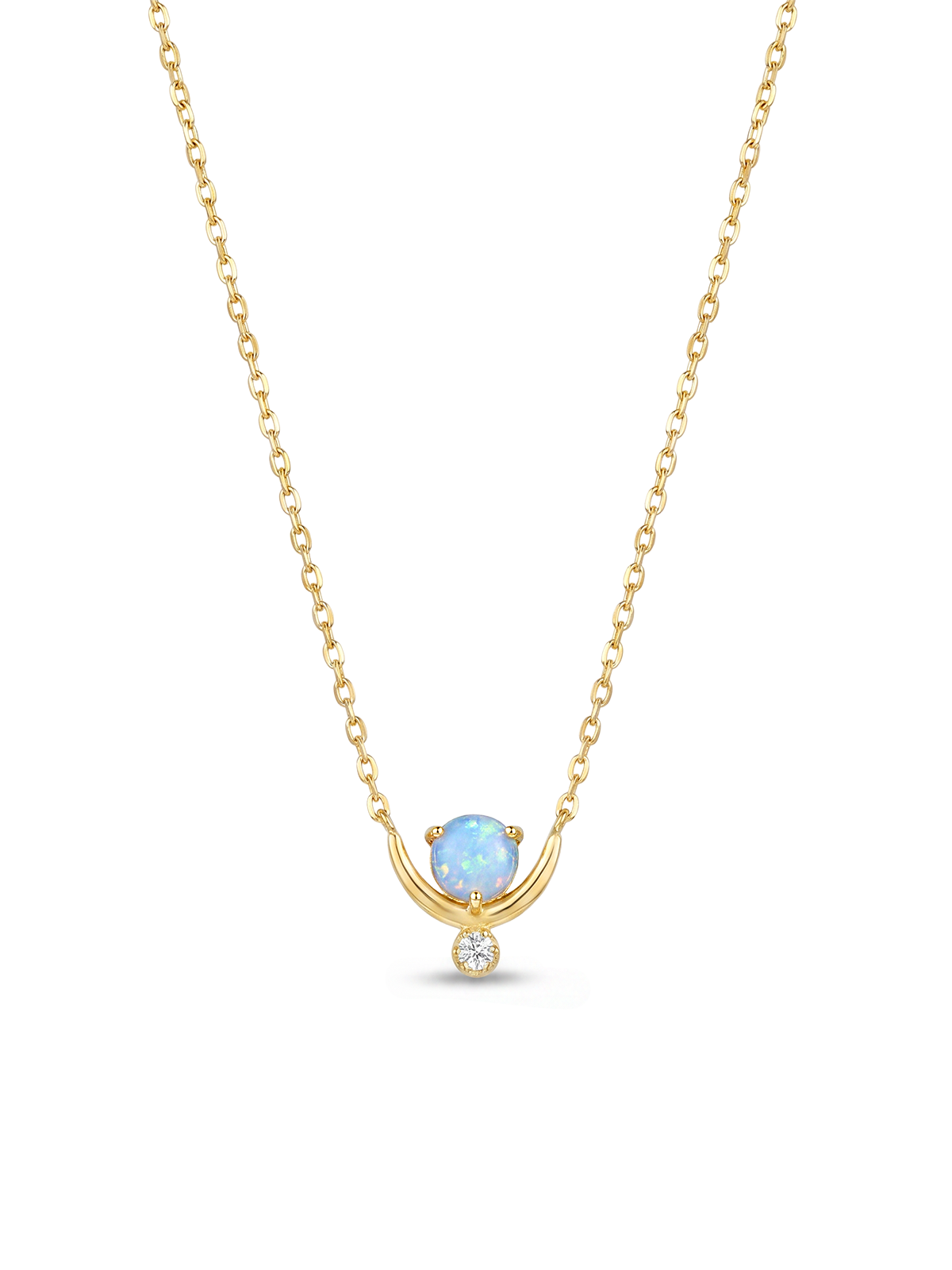 Aura Opal Crescent Kolye