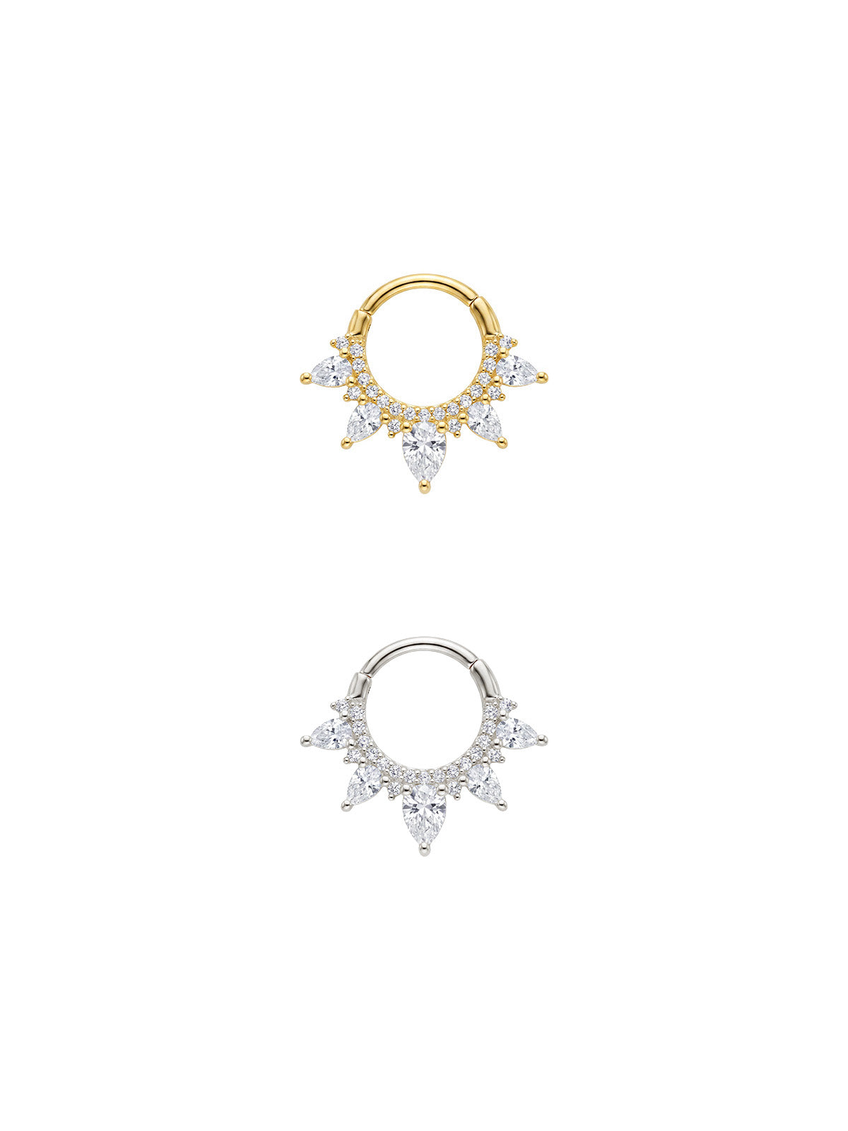 Aura Pear Crown Daith Halka Piercing