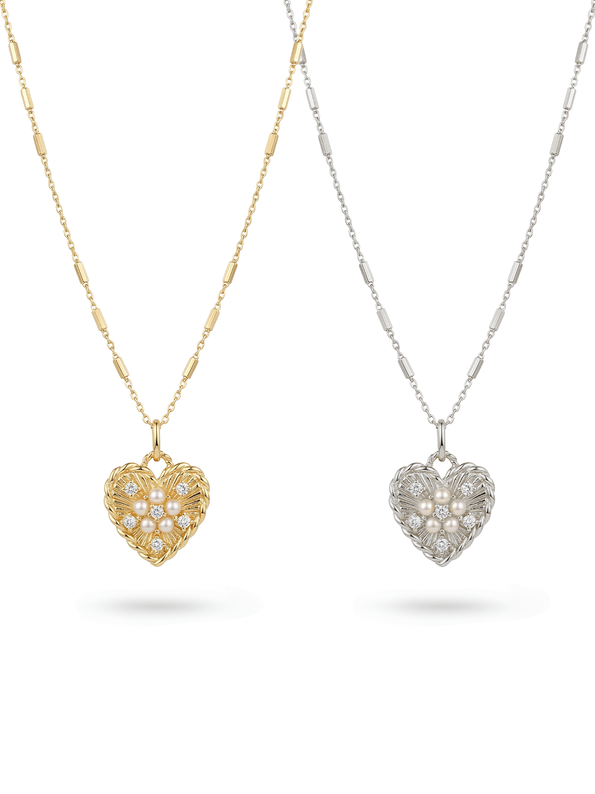 Aura Pearl Heart Kolye