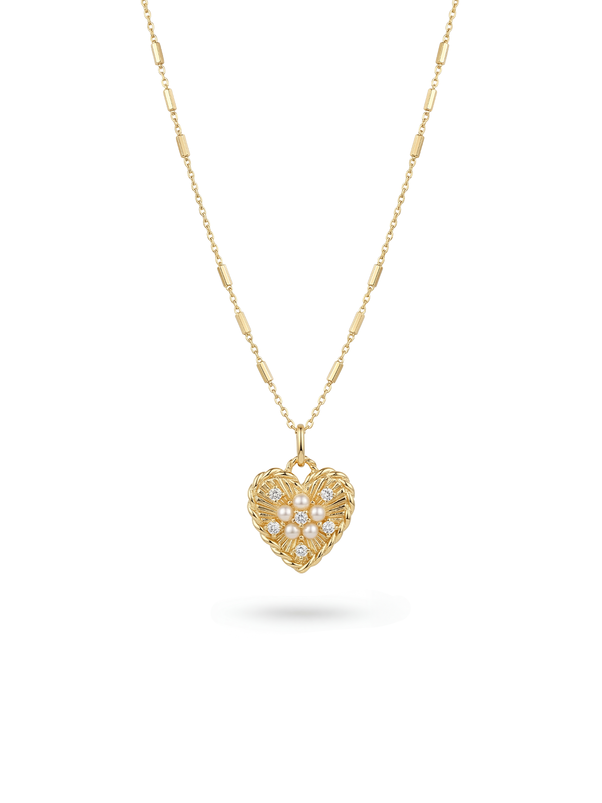 Aura Pearl Heart Kolye