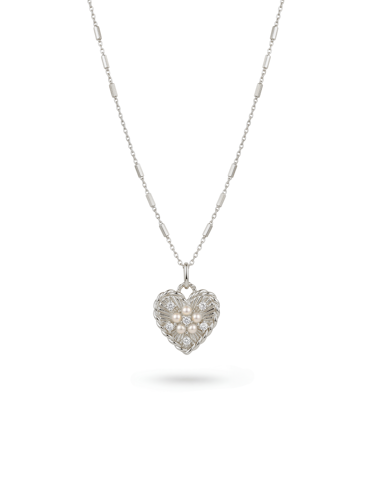 Aura Pearl Heart Kolye