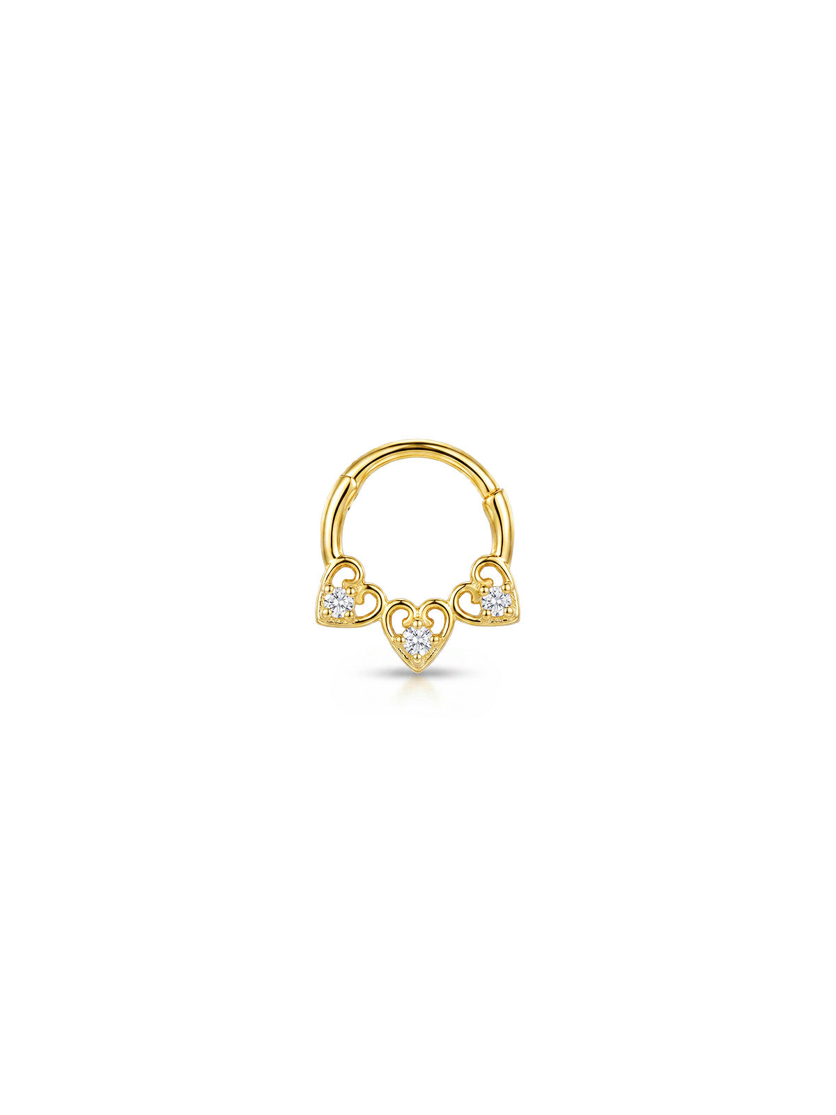 Aura Triple Heart Daith Halka Piercing