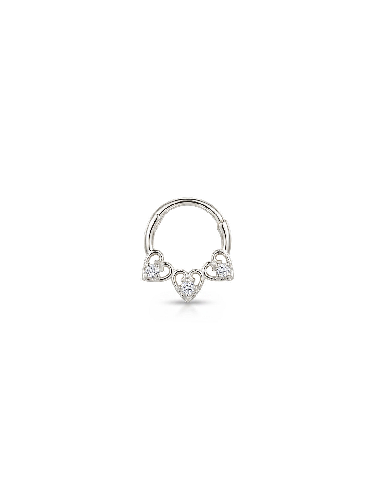 Aura Triple Heart Daith Halka Piercing