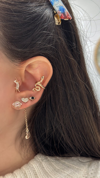 Baget Taşlı Yılan Ear Cuff