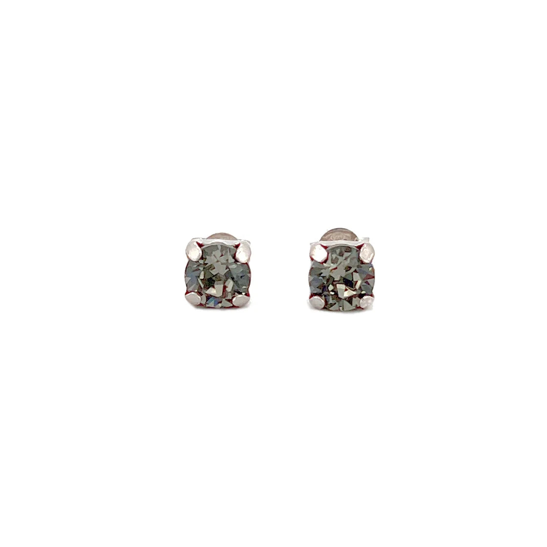 Black Diamond Solitaire White Stud Küpe