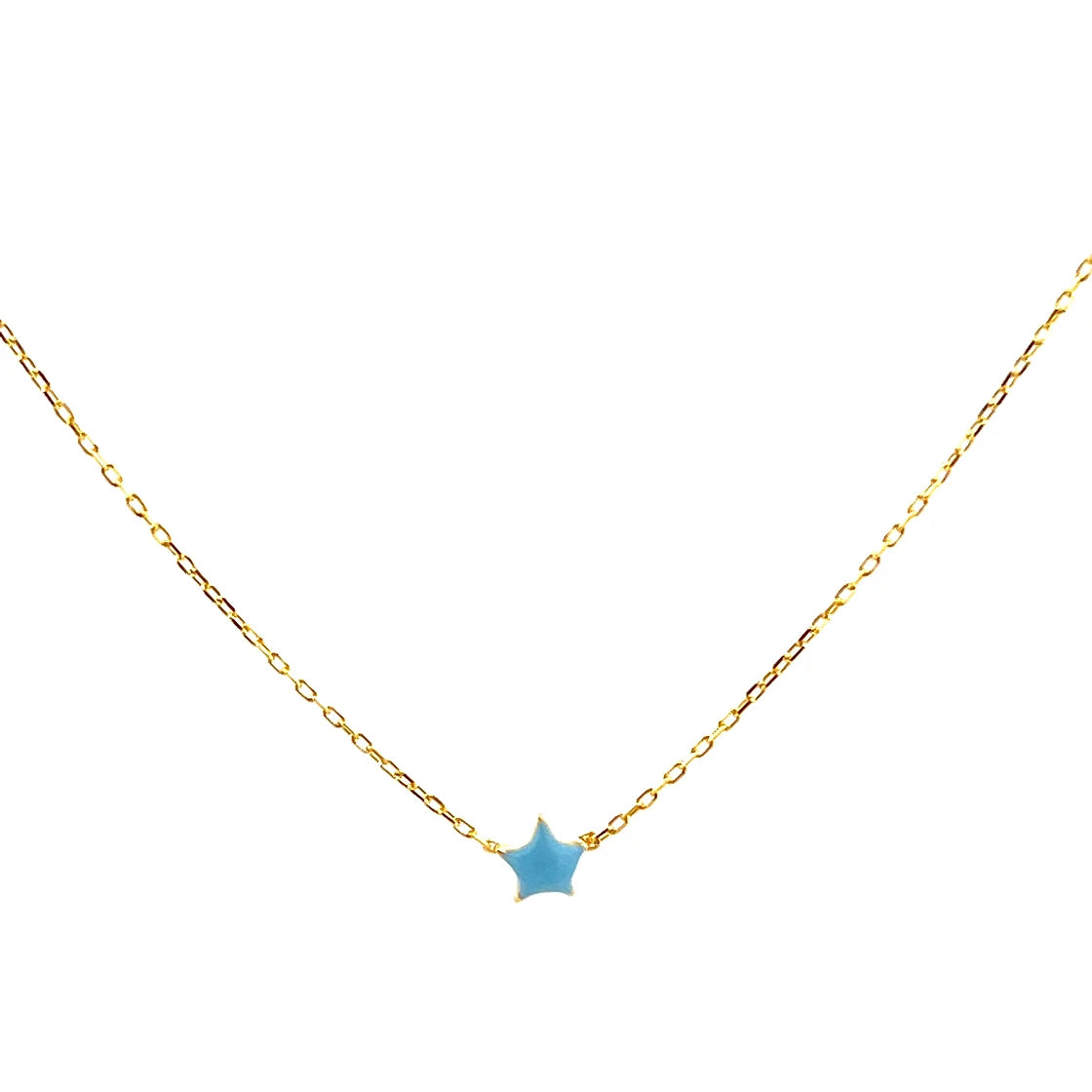 Blue Star Gold Chain Kolye