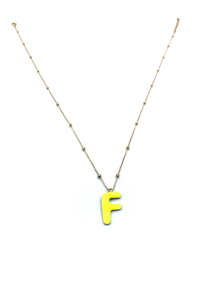 Neon Harf Top Zincir Rose Gold Kolye