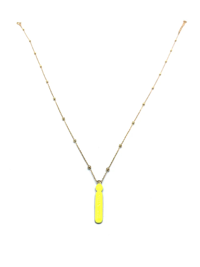 Neon Harf Top Zincir Rose Gold Kolye