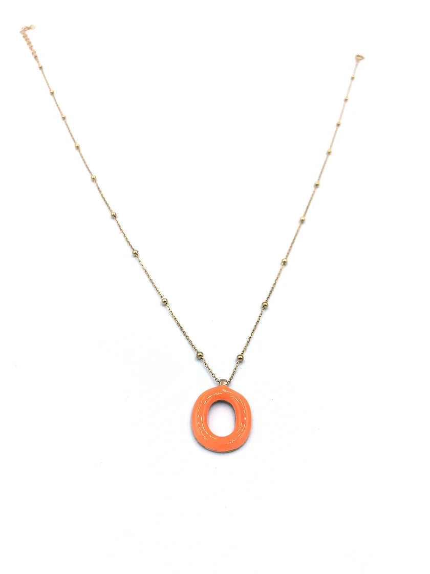 Neon Harf Top Zincir Rose Gold Kolye