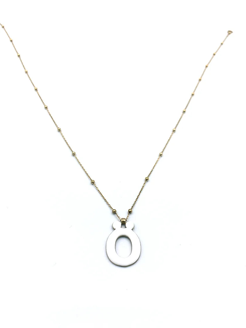 Neon Harf Top Zincir Rose Gold Kolye