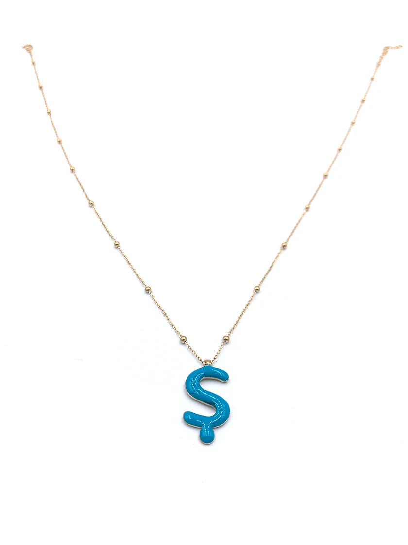 Neon Harf Top Zincir Rose Gold Kolye