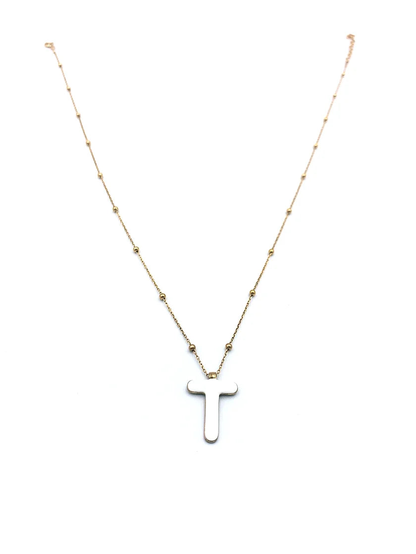 Neon Harf Top Zincir Rose Gold Kolye