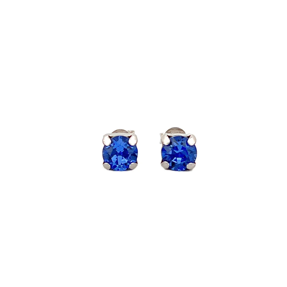 Capri Blue Solitaire White Stud Küpe