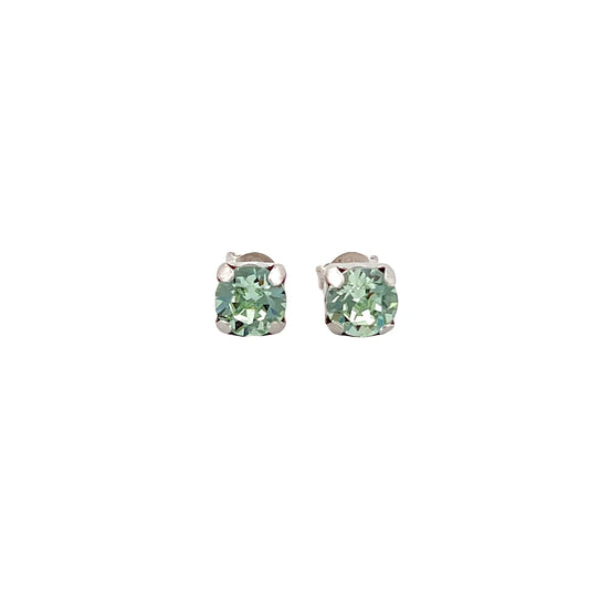 Chrysolite Solitaire White Stud Küpe