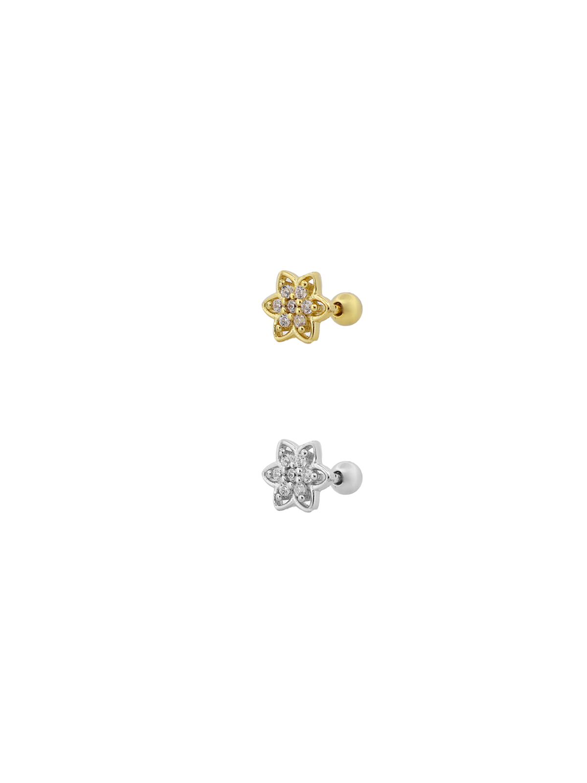 Taşlı Lotus Çiçeği Piercing
