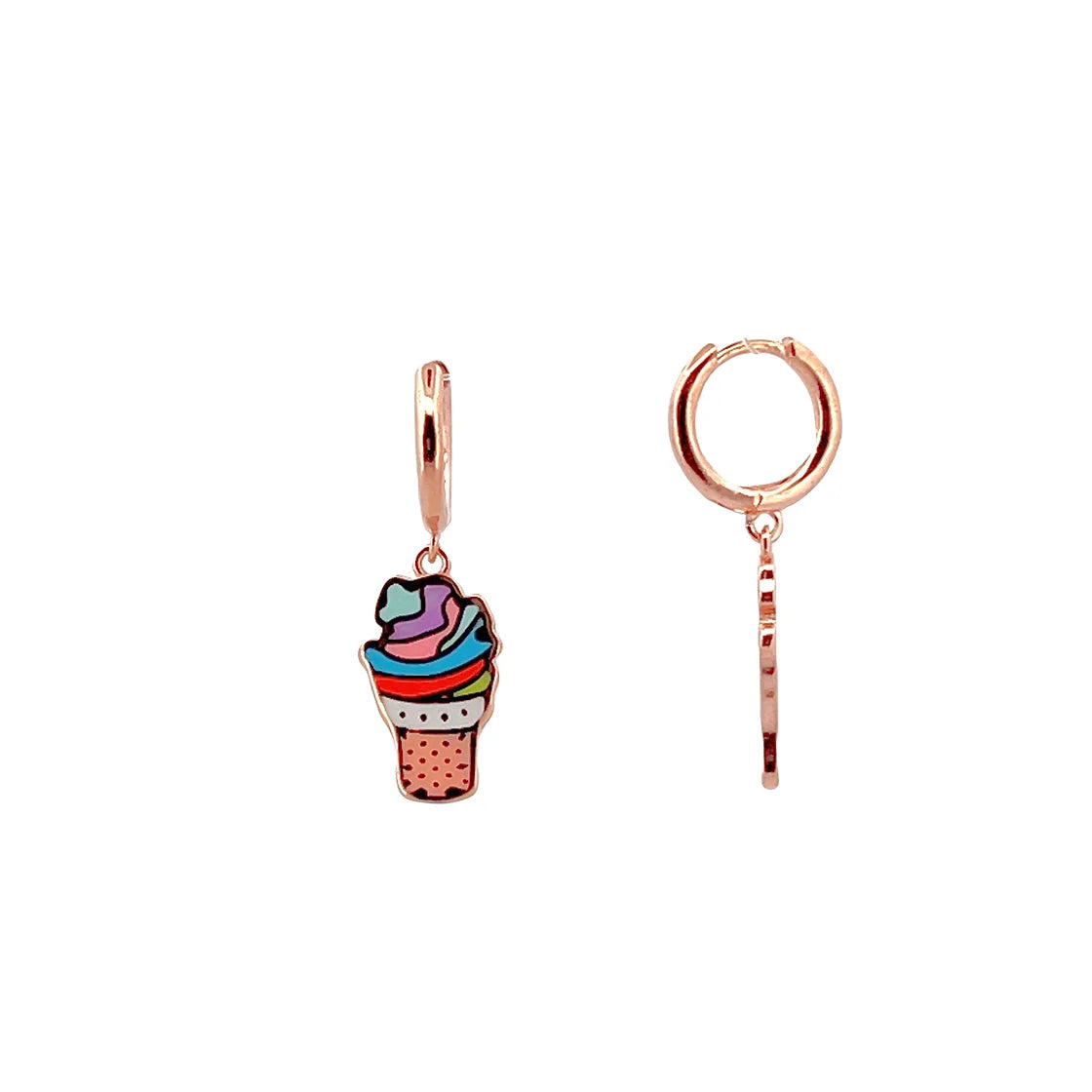 Dangle Ice Cream Rose Hoop Küpe