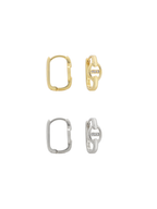 Gemici Zincir Dikdörtgen Halka Küpe