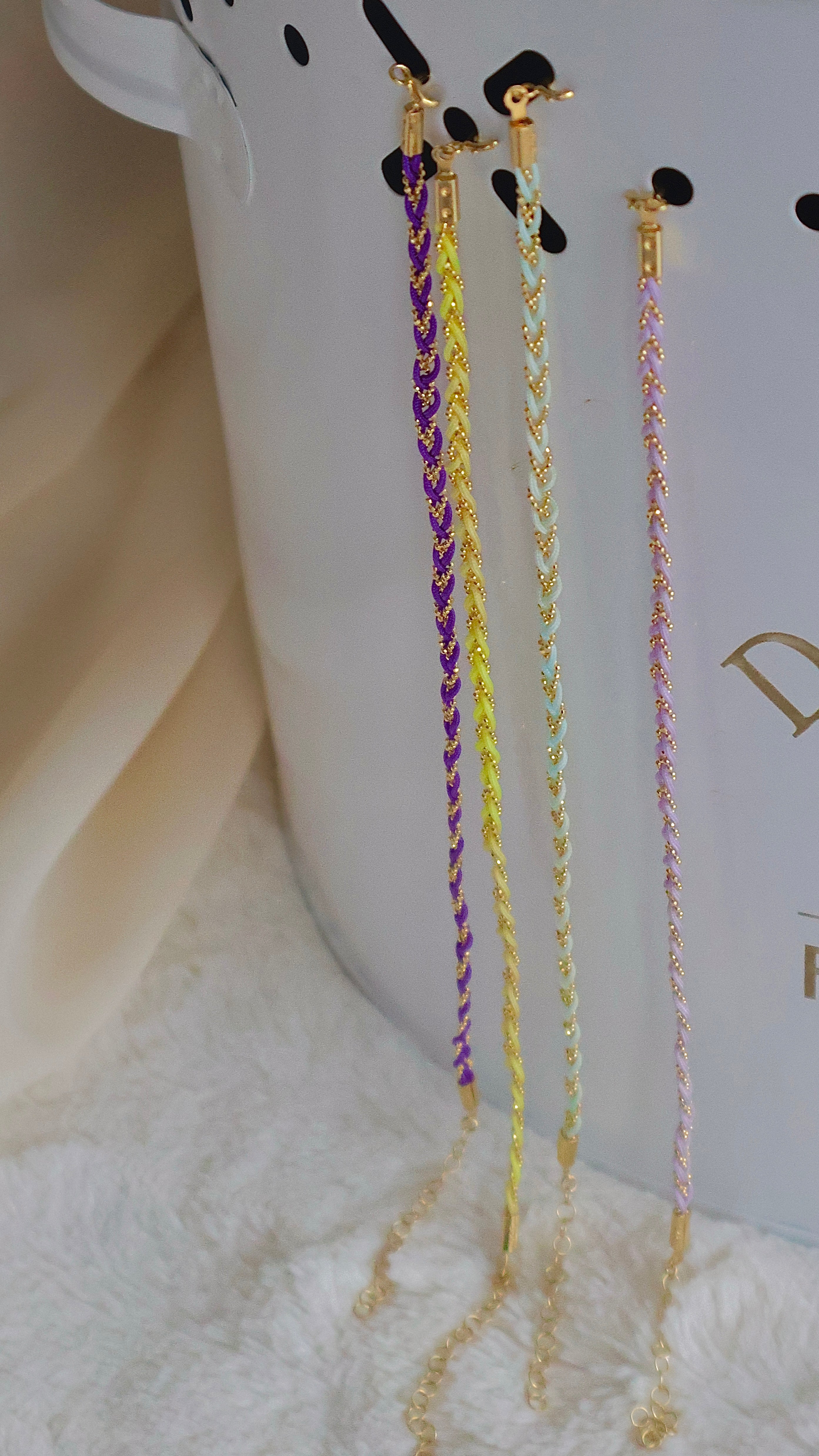 Renkli İp Top Zincir Örgü Halhal