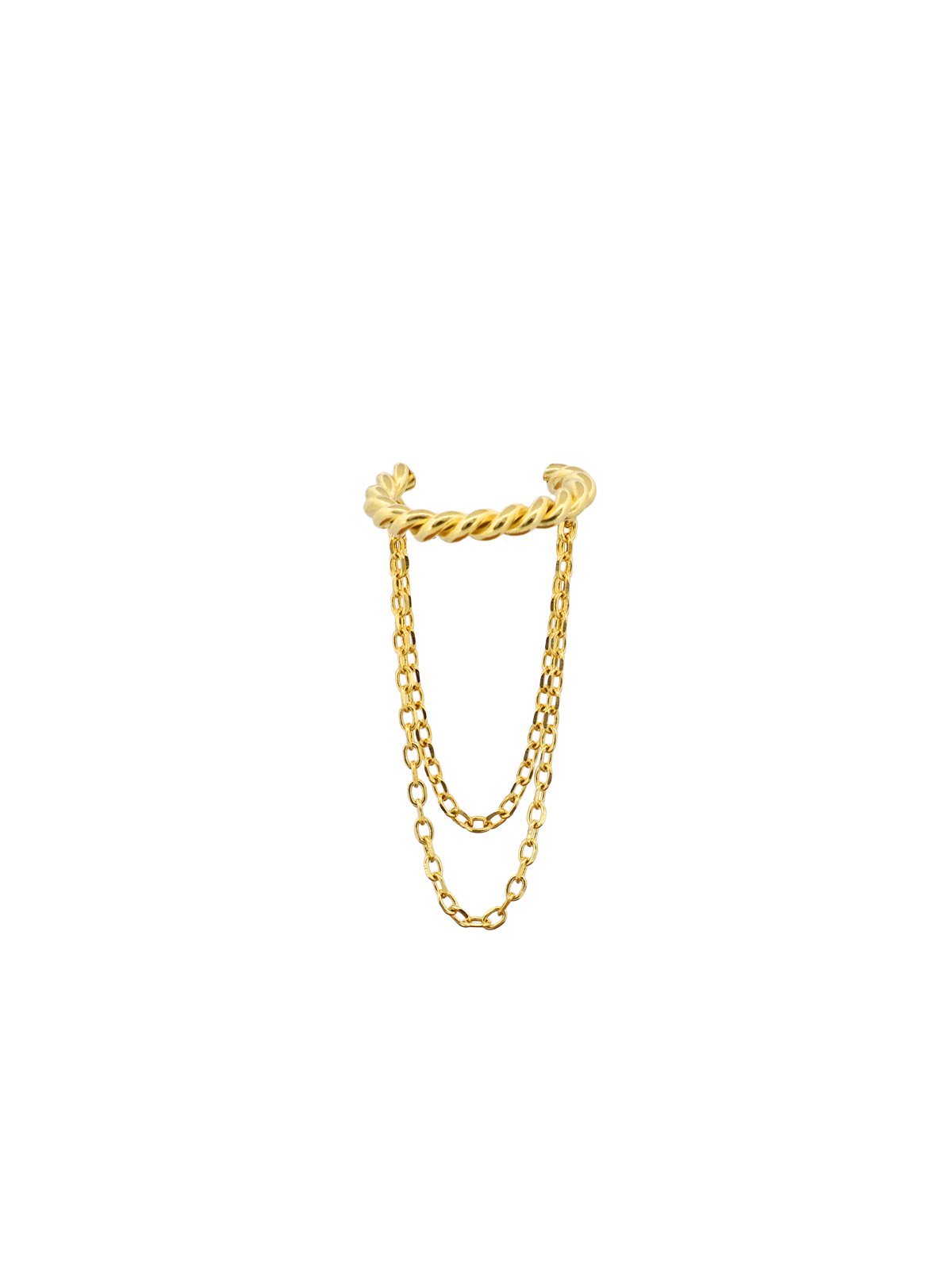 İki Zincir Sallantılı Burgu Ear Cuff