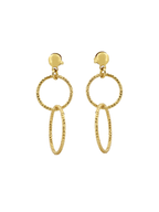 Kalemli İki Çember Sallantılı Küpe