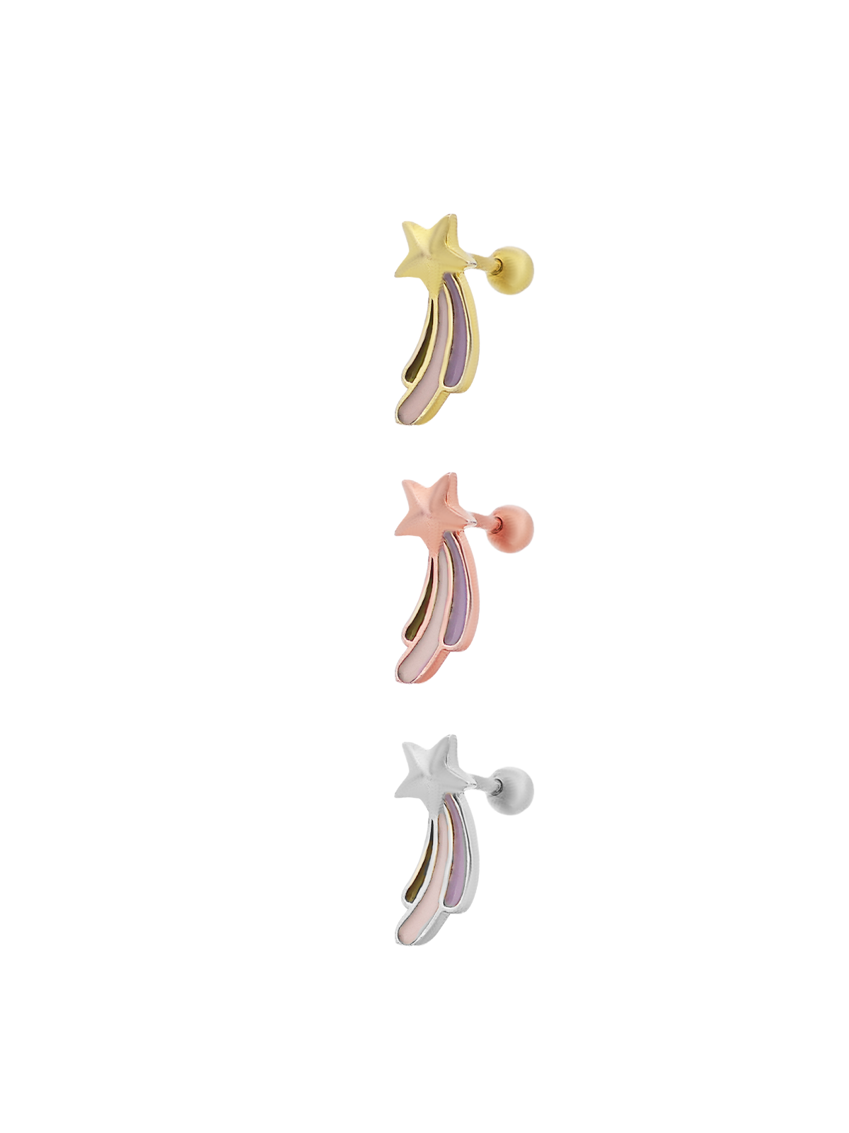 Renkli Kuyruklu Yıldız Piercing