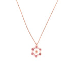 Renkli Taşlı Sedef Çiçek Rose Kolye