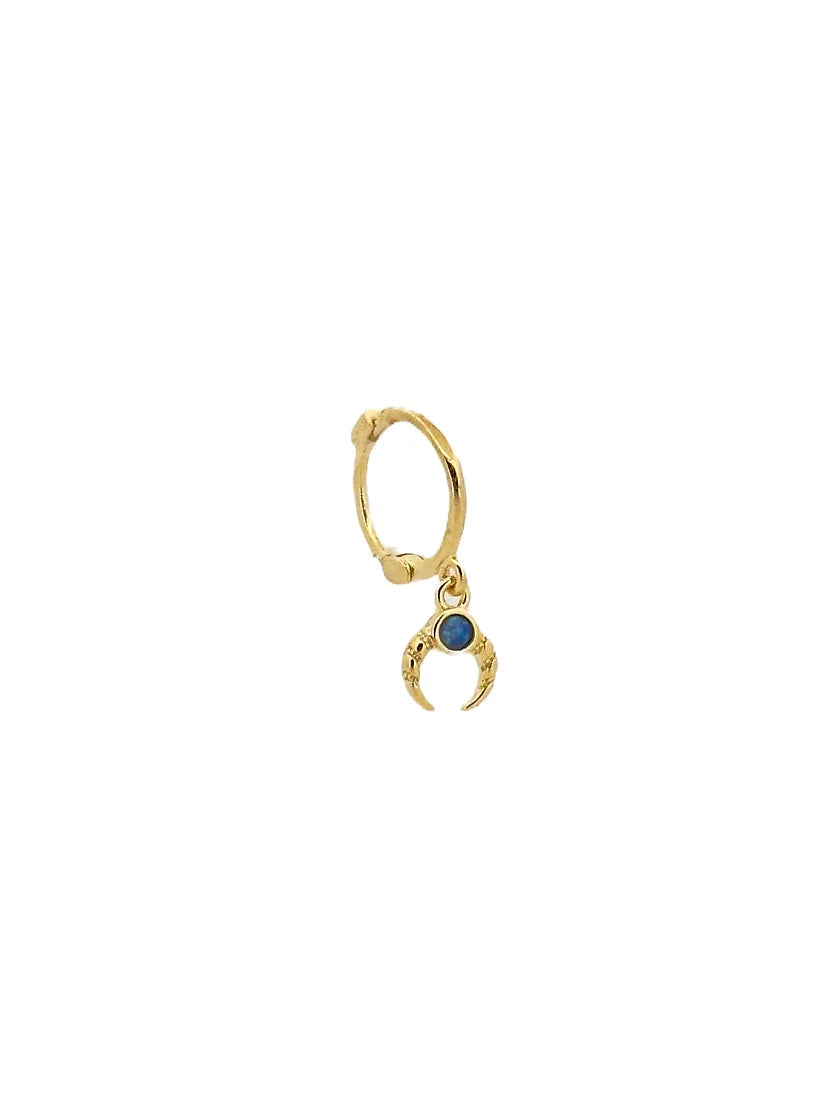 Mavi Opal Boynuz Halka Piercing