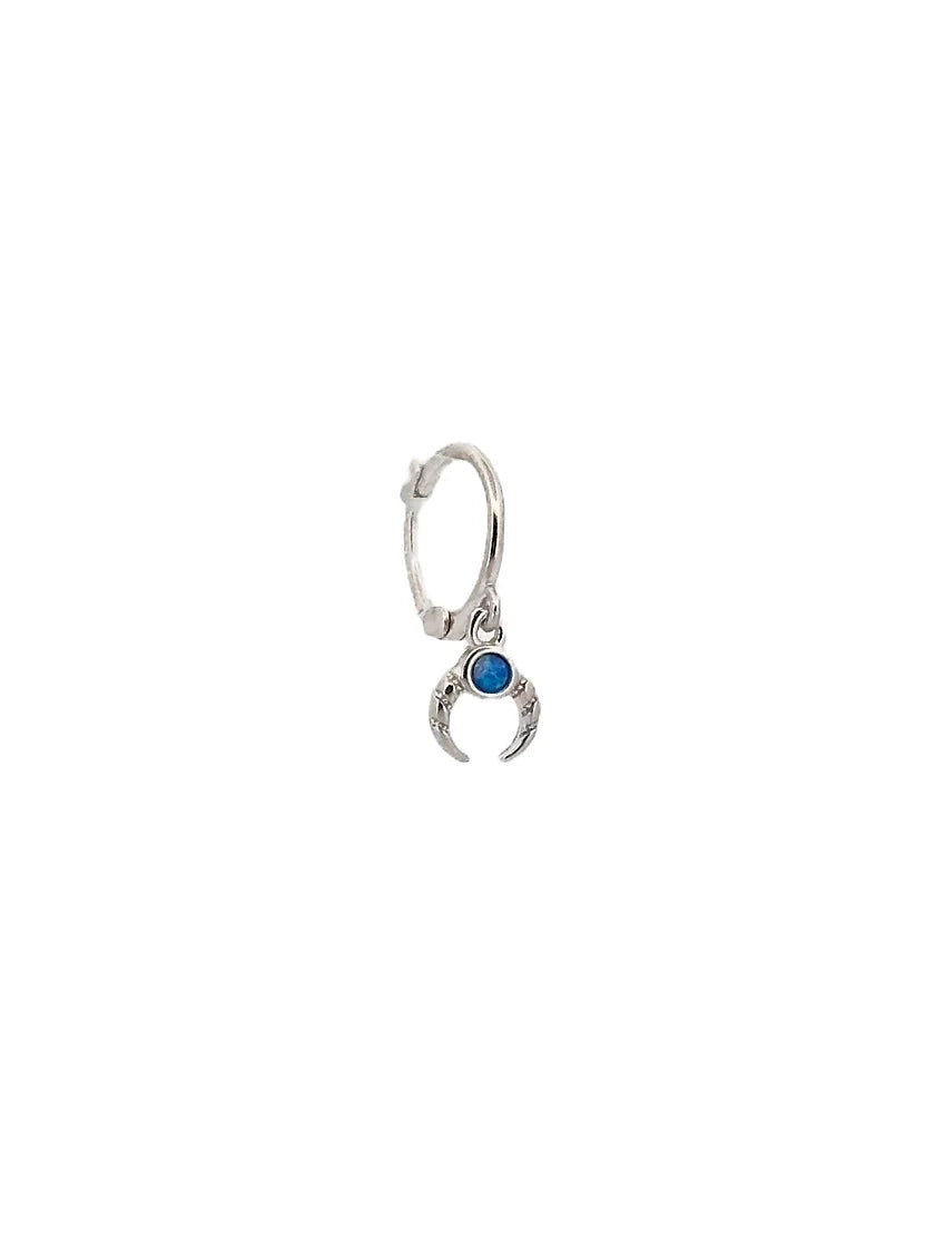 Mavi Opal Boynuz Halka Piercing