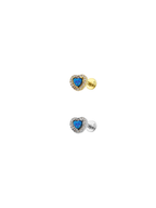 Etrafı Taşlı Mavi Opal Kalp Piercing