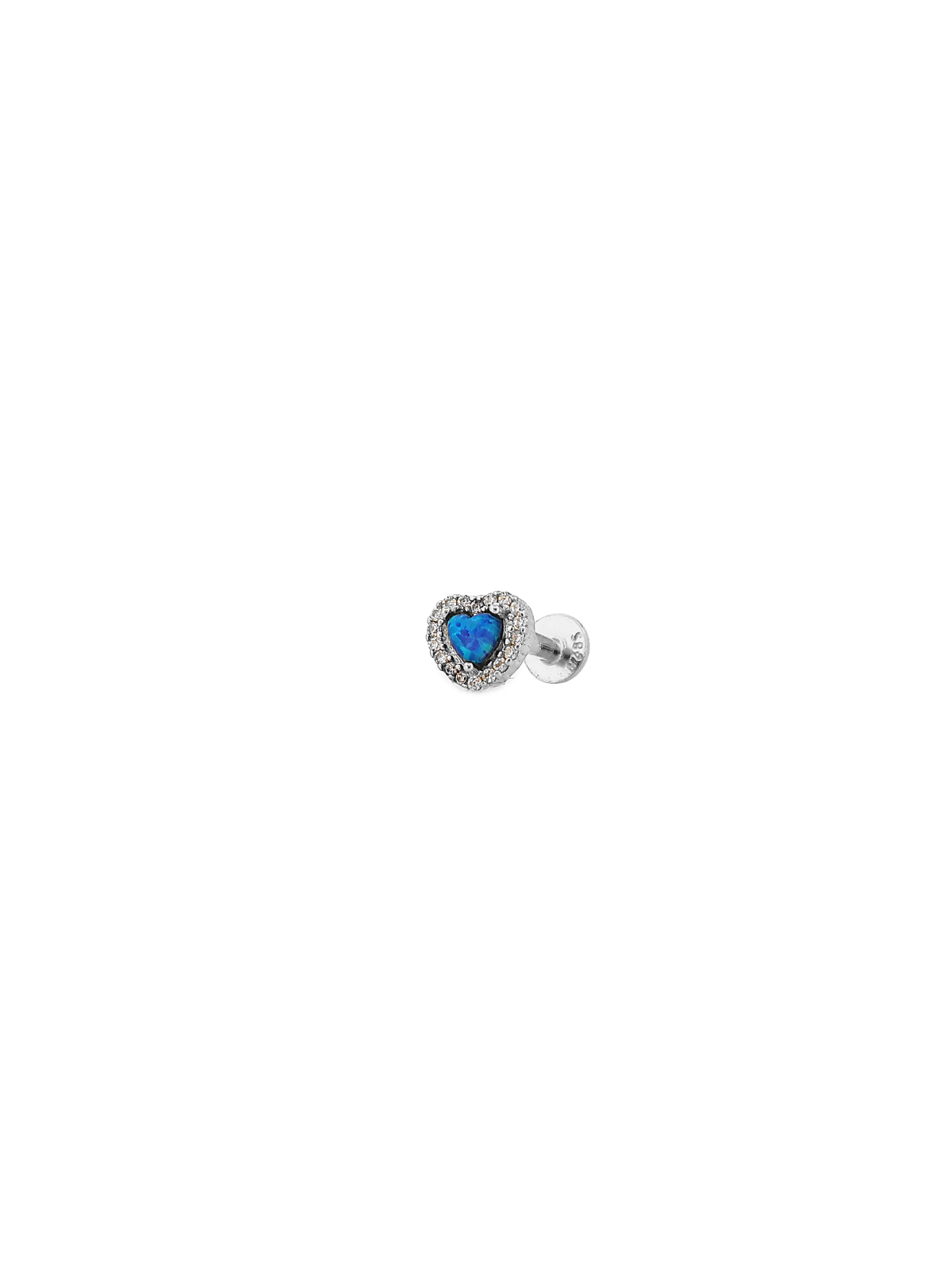 Etrafı Taşlı Mavi Opal Kalp Piercing