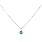 Mavi Opal Taşlı Güneş Kolye