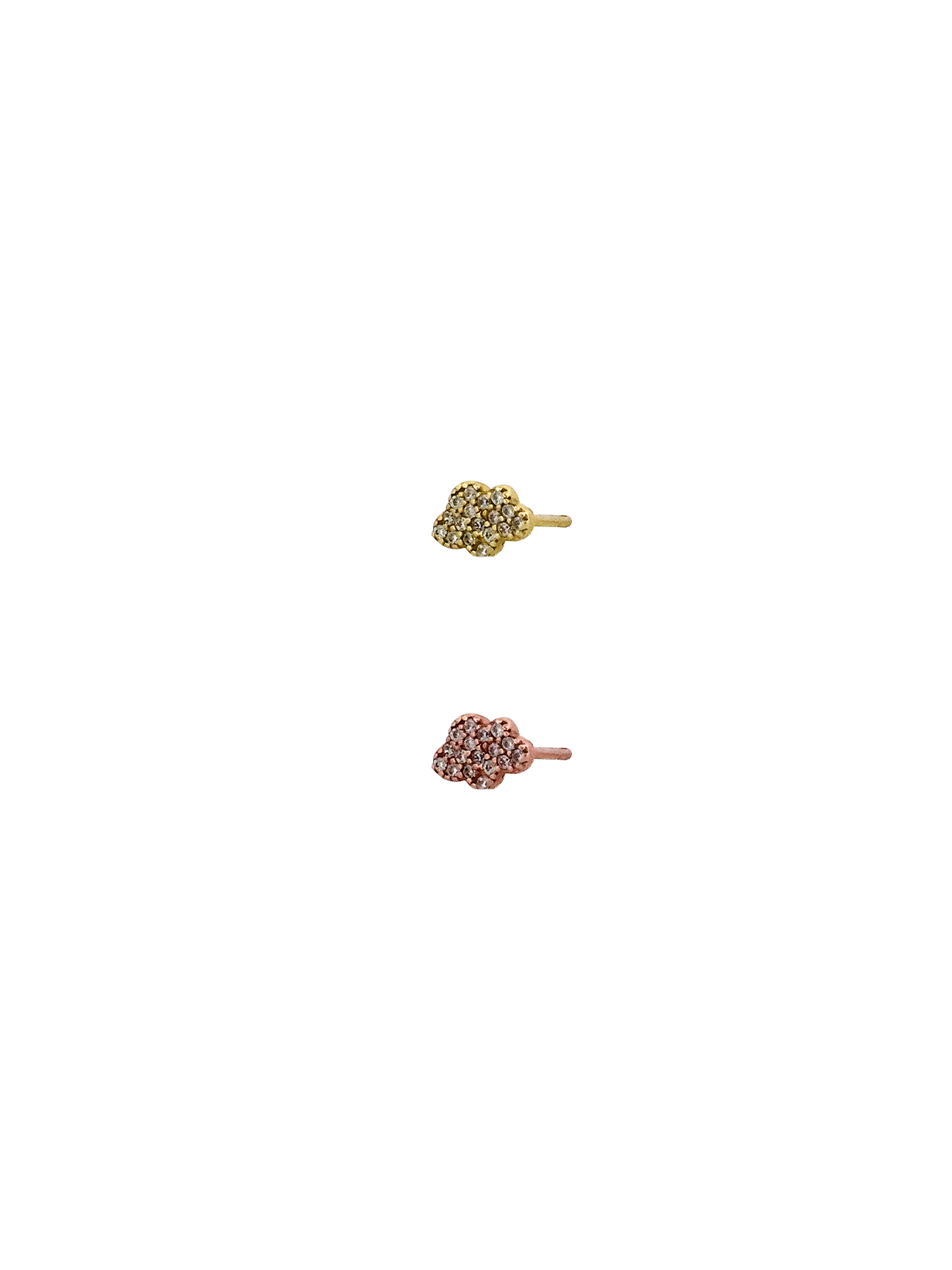 Taşlı Mini Bulut Tek Küpe