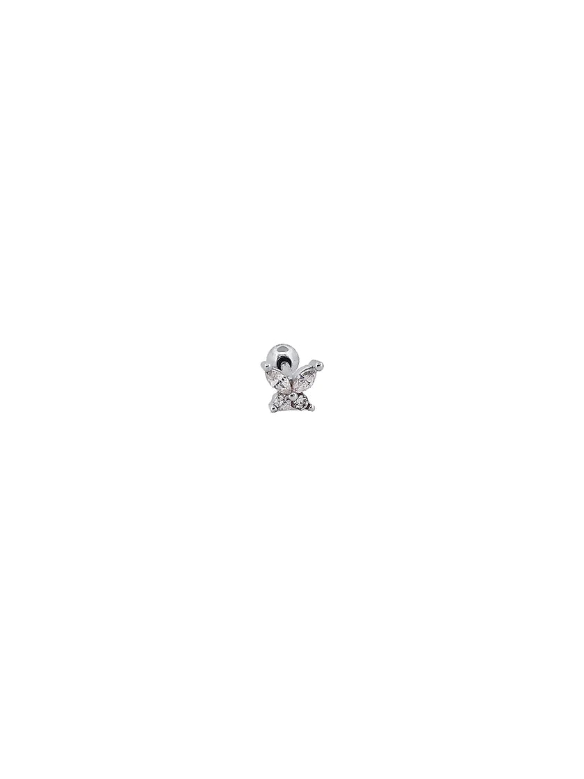 Mini Markiz Taşlı Kelebek Piercing