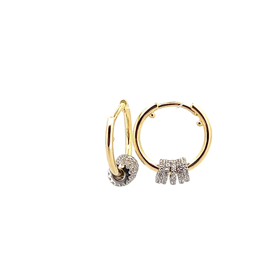 Midi Pave Hoops X Hoop White Küpe