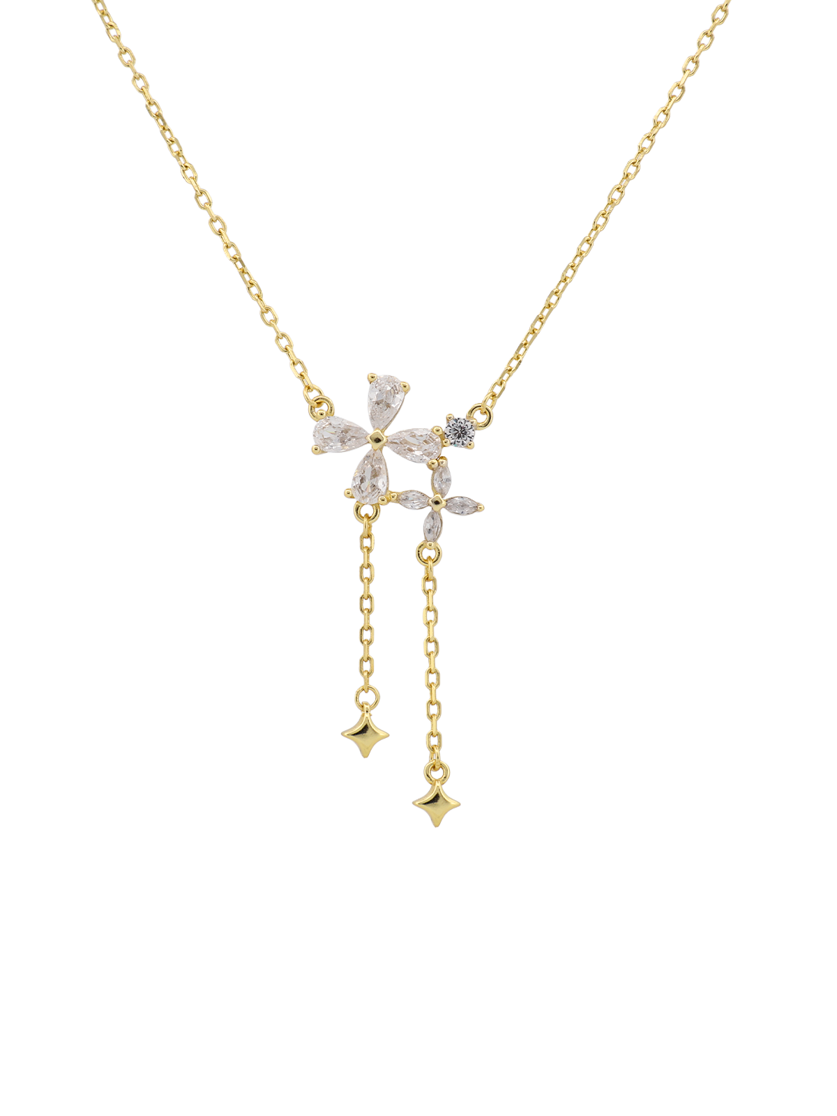 Parıltı Sallantılı İkili Lotus Y Kolye