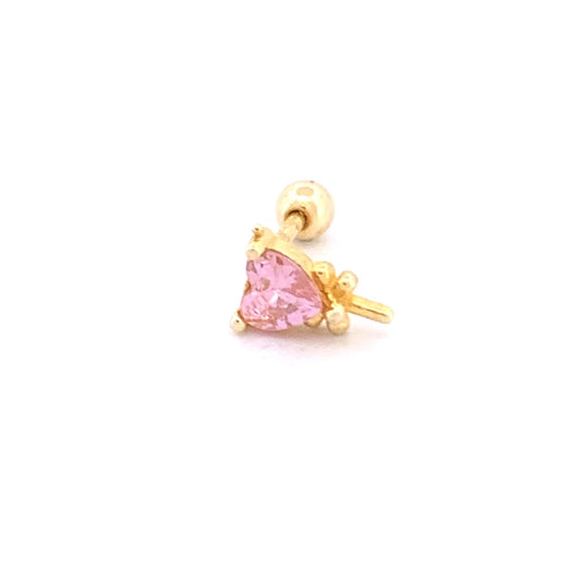 Pembe Kalp Şeker Gold Piercing