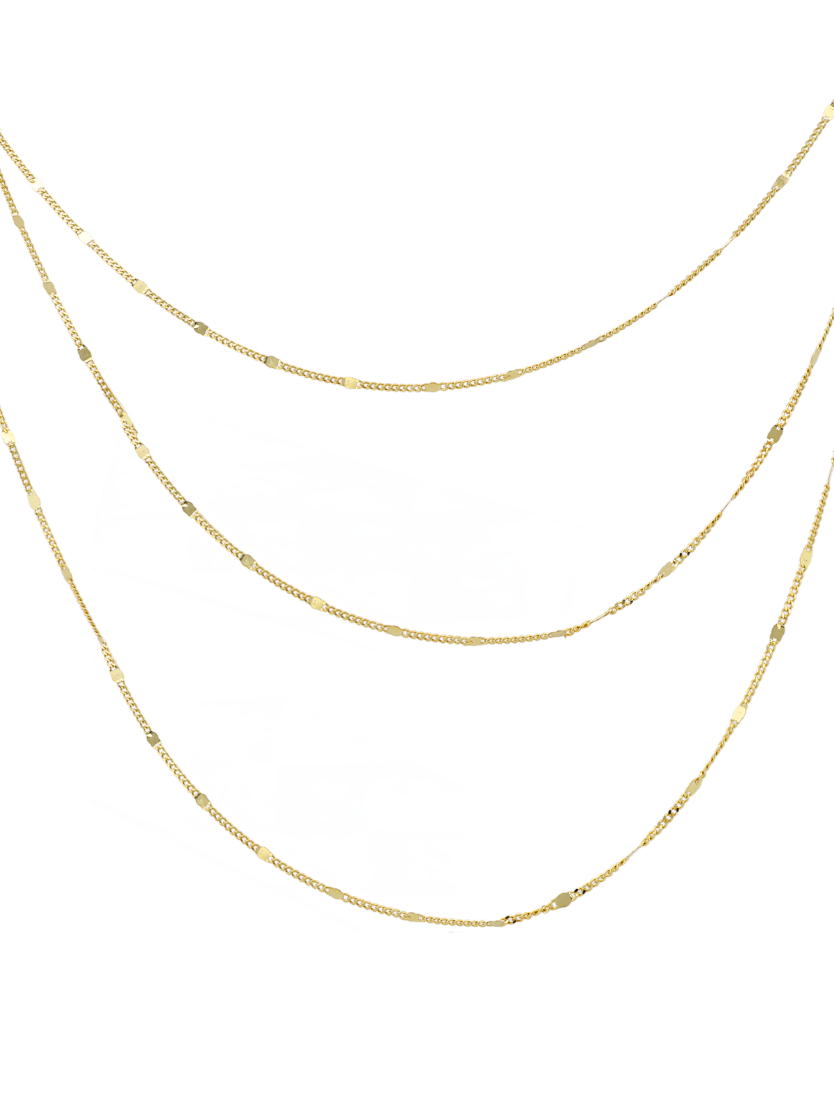 Pullu Gurmet Üç Sıra Zincir Kolye