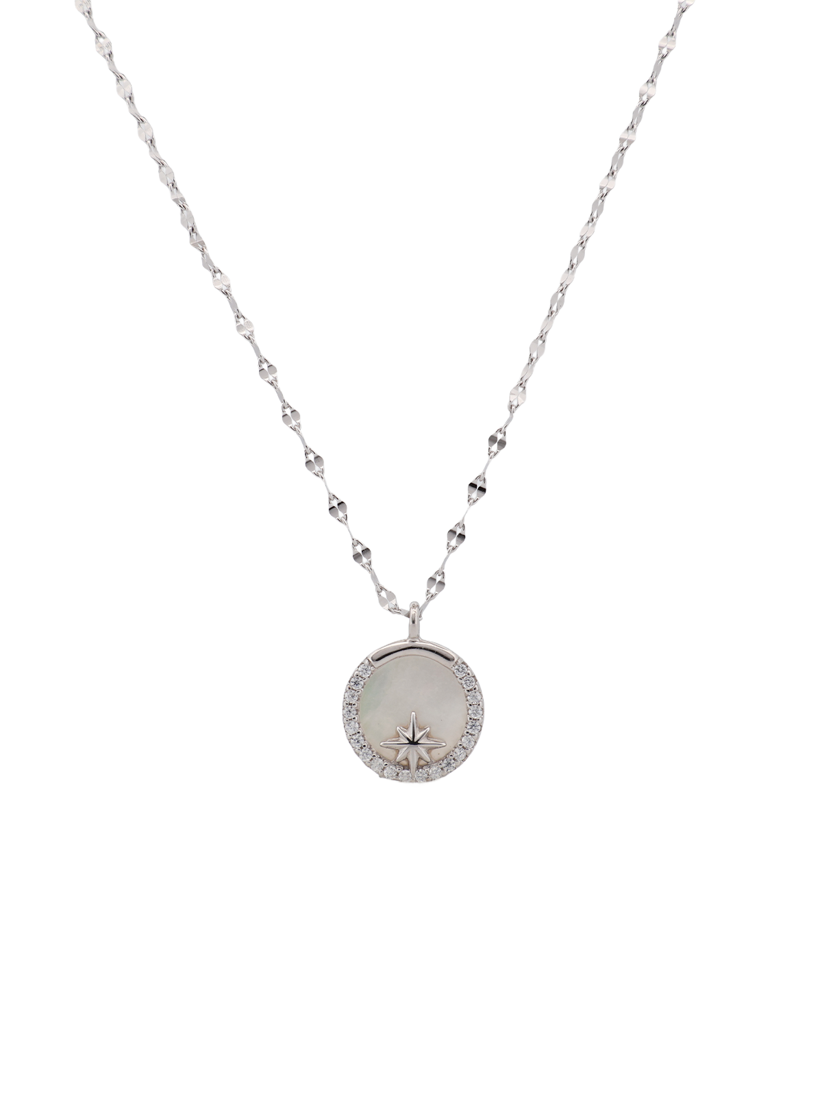 Kutup Yıldızı Sedef Madalyon Kolye
