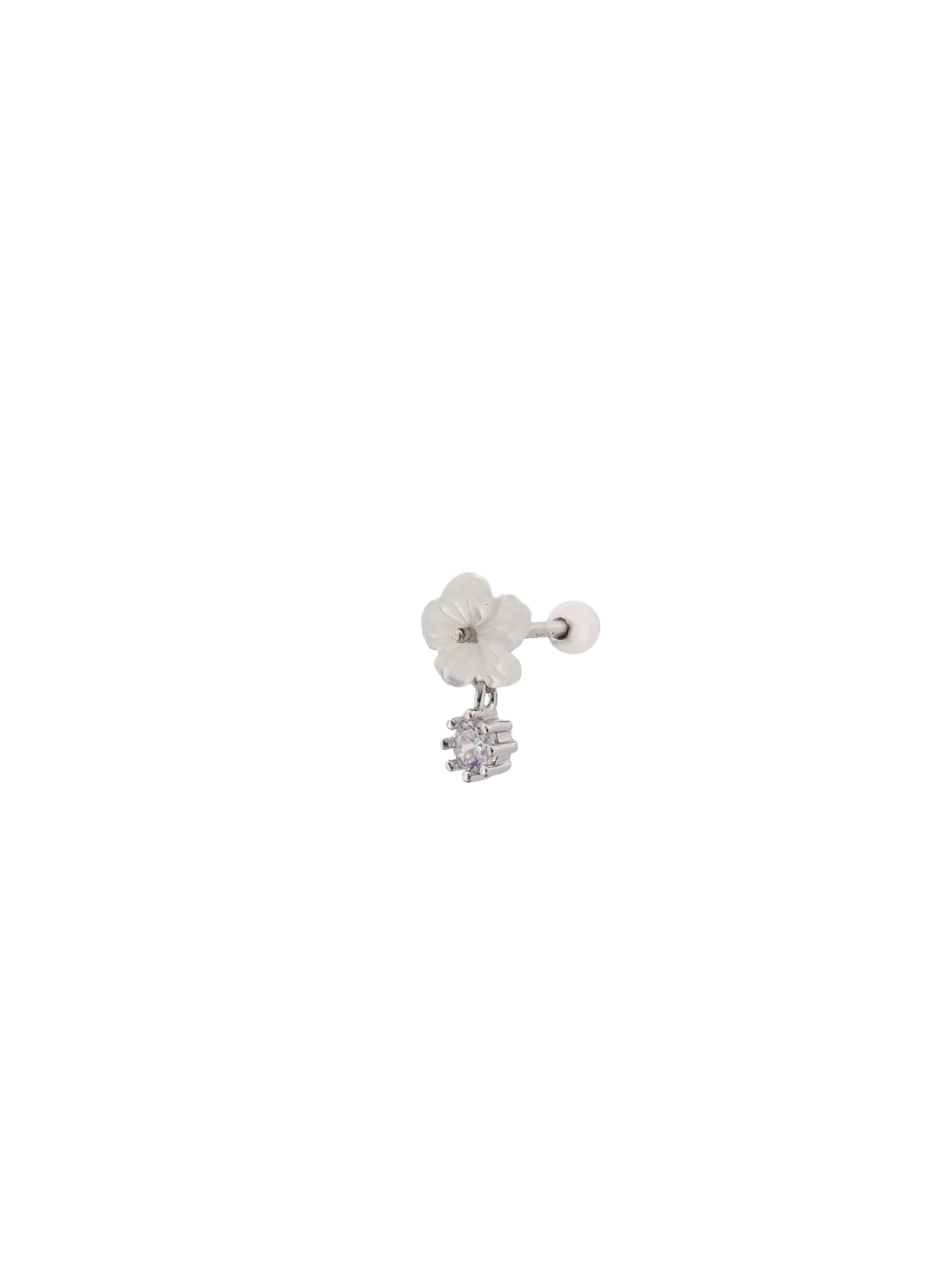 Taş Sallantılı Sedef Çiçek Piercing