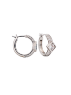 Orta Dörtgen Taşlı Yarım Tur Bombe Halka Küpe