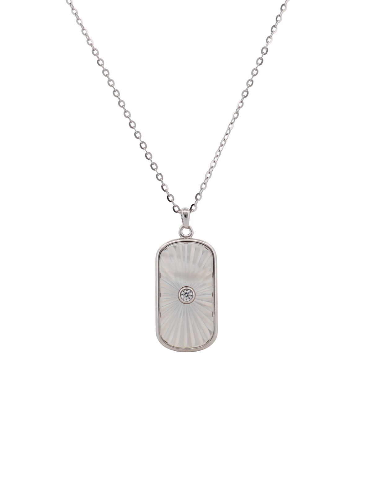 Orta Sıvama Taşlı Sedef Madalyon Kolye